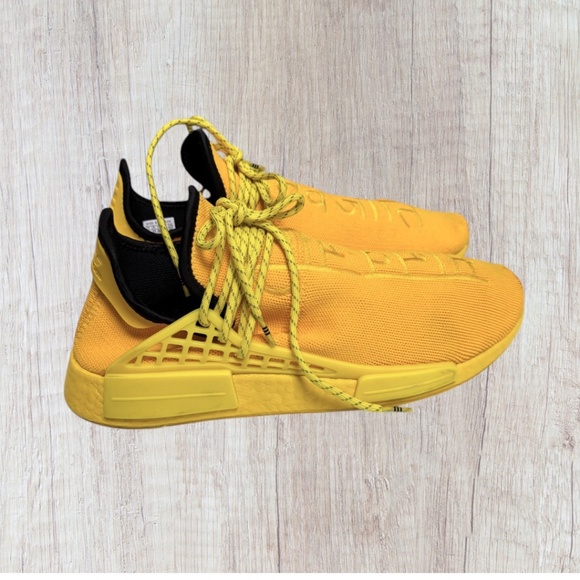 ADIDAS x Pharrell NMD Hu Human Race Yellow Sneakers Men's Size 11.5 - Picture 9 of 12